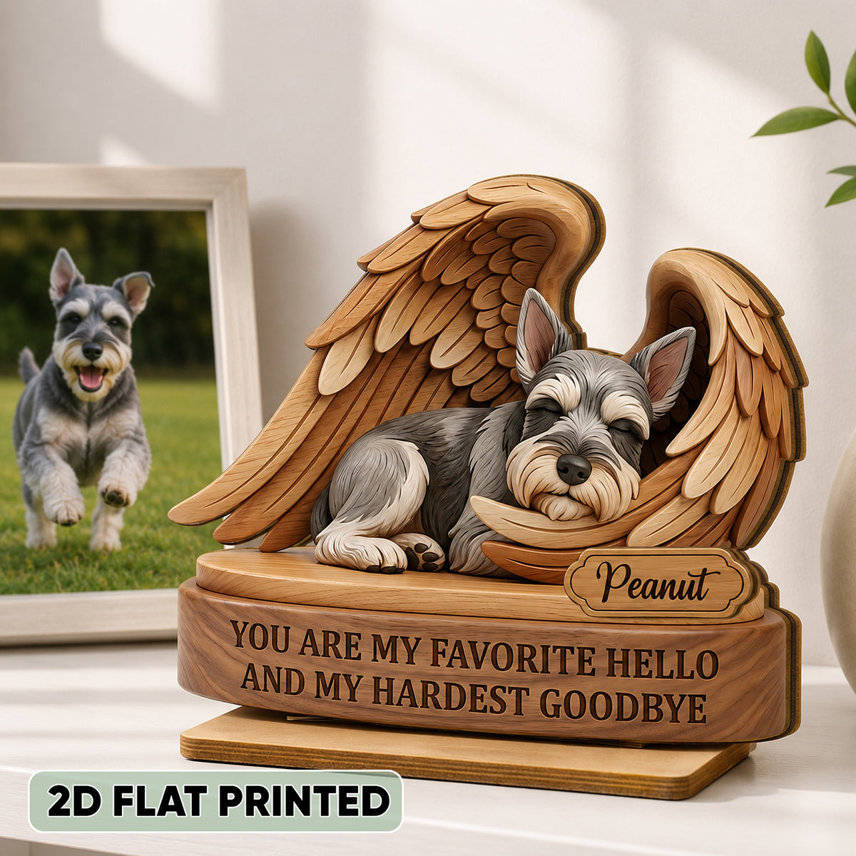 My Favorite Hello and Hardest Goodbye Pet Memorial - Personalized 2-Layered Wooden Plaque - Heartfelt Sympathy Keepsake