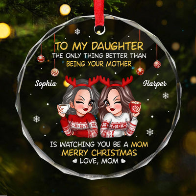 To My Daughter Son Merry Christmas Personalized Glass Ornament, Christmas Gift For Daughters, Sons