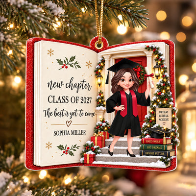 New Chapter New Adventures Custom Graduate 2D Flat - Personalized Acrylic Ornament - Graduation Keepsake
