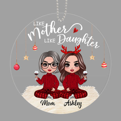 Doll Like Mother And Daughters Christmas Personalized Acrylic Ornament
