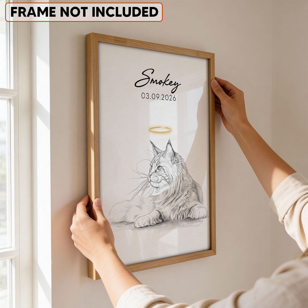 Custom Pet Memorial Portrait - Personalized Poster - Pet Loss Gift, Dog Cat Remembrance