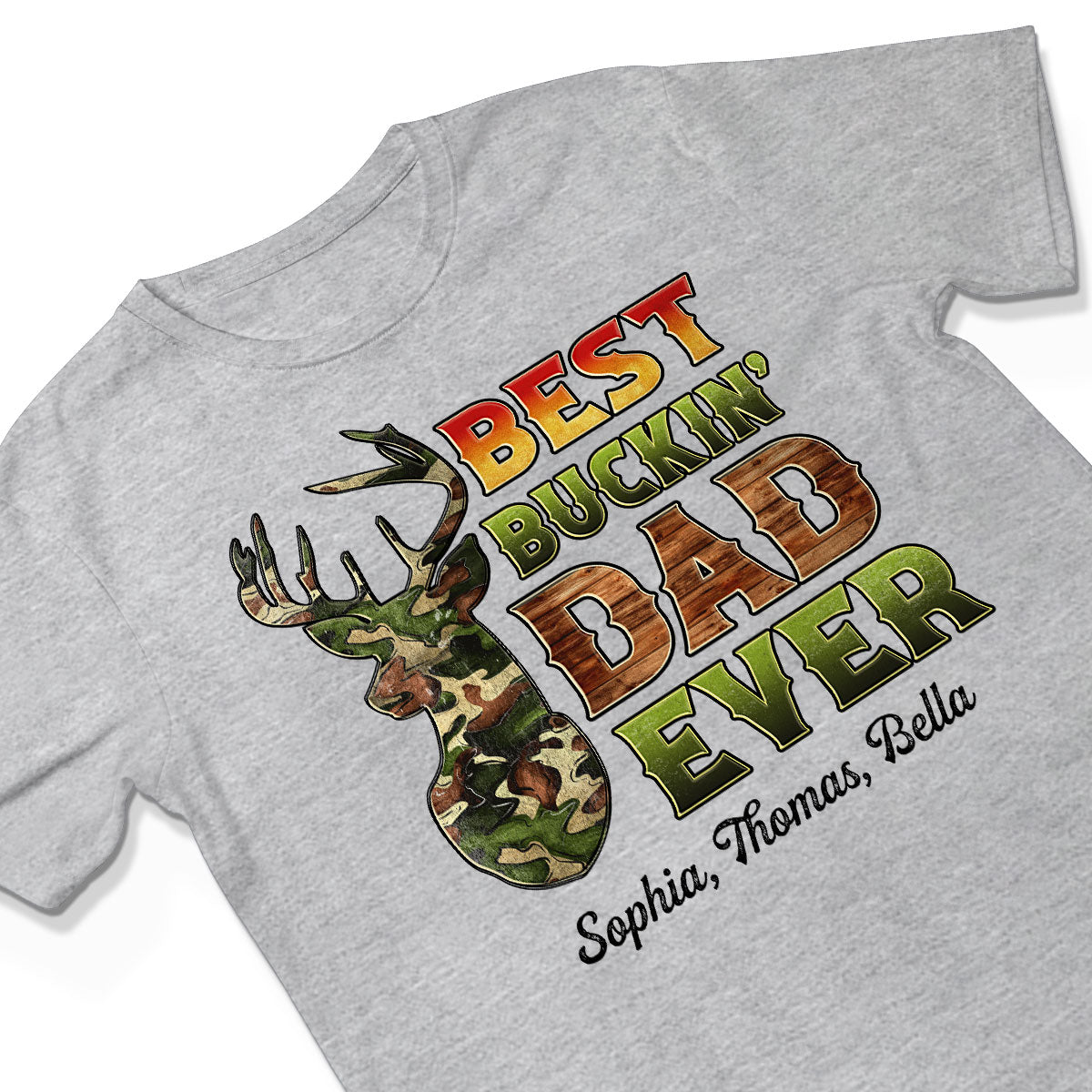 Best Buckin‘ Dad Hunting Camouflage Personalized Shirt
