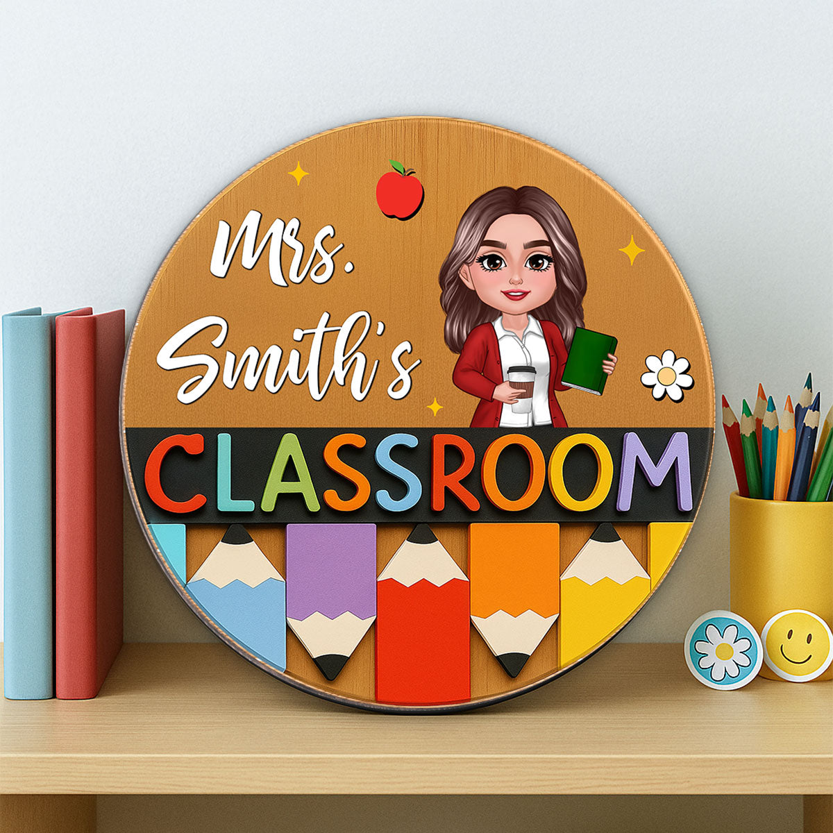 Classroom Pencil Teacher Personalized Name Sign, Teach Classroom Decor, Back to School Gift