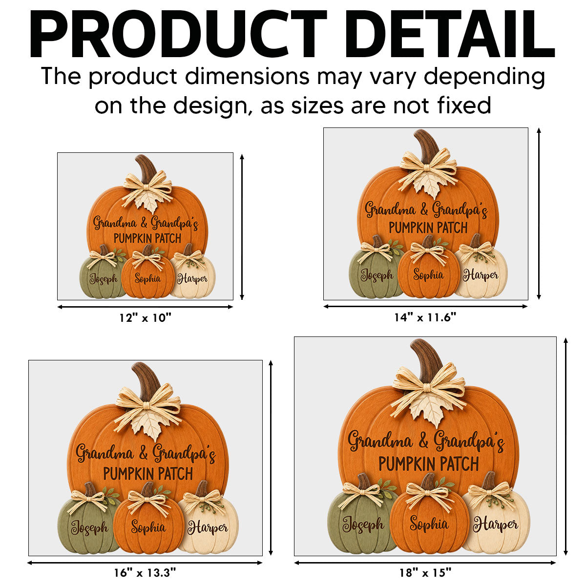Cozy Rustic Fall Vibe Grandpa Grandma's Pumpkin Patch - Personalized Yard Sign - Fall Decor For Grandparents