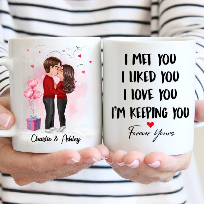 Couple Kissing I Met You I Love You Valentine‘s Day Gift Personalized Mug