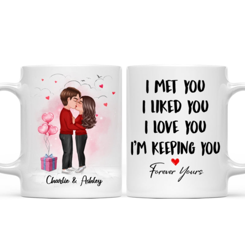 Couple Kissing I Met You I Love You Valentine‘s Day Gift Personalized Mug