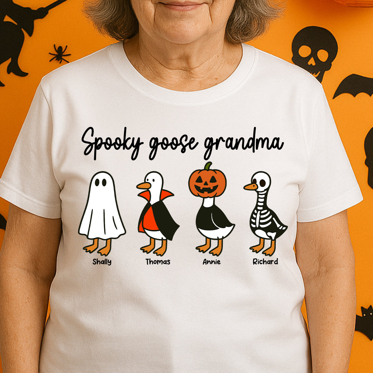 Halloween Funny Cute Spooky Goose Grandma Personalized Shirt
