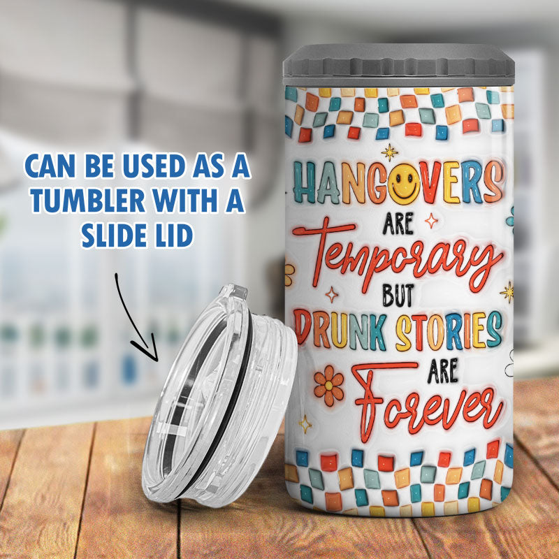 Summer Y2K Besties 3D Inflated Effect Print Personalized 4 In 1 Can Cooler, Gift For Besties