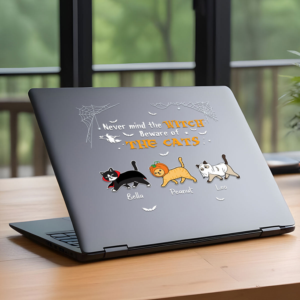 Never Mind The Witch Beware Of The Cats Halloween Decor Personalized Decal