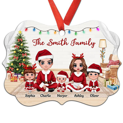 Family Christmas Costume Sitting In House Personalized Christmas Ornament