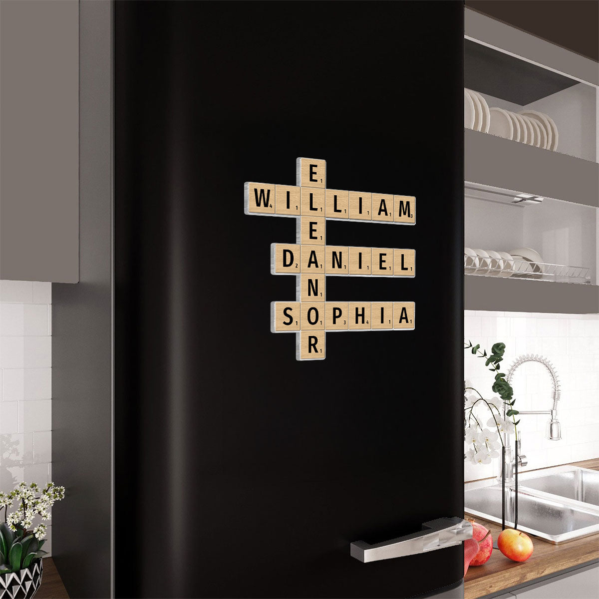 Family Crossword Art - Created In A Moment, Treasured Forever Personalized Custom Shape Acrylic Magnet