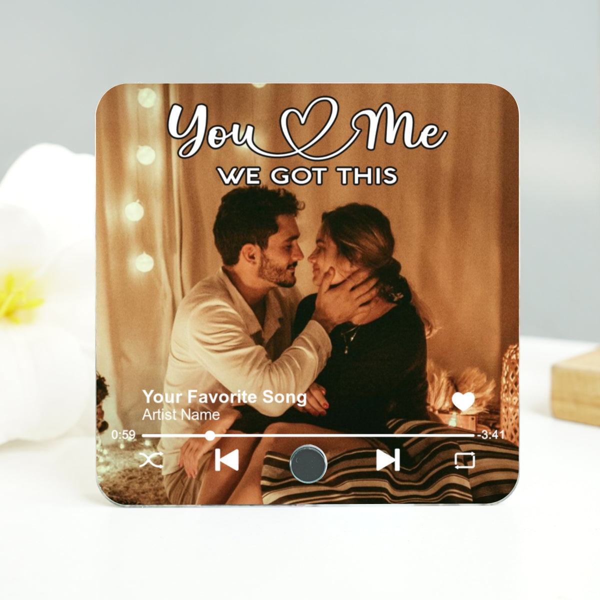 Couple Together Upload Photo Personalized Music Fridge Magnet, Heartfelt  Gift For Him, For Her, Husband, Wife