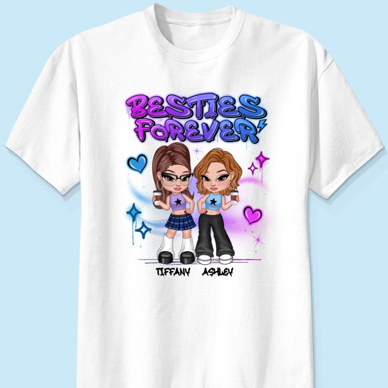 Besties Sisters Y2K Airbrushed Personalized Shirt
