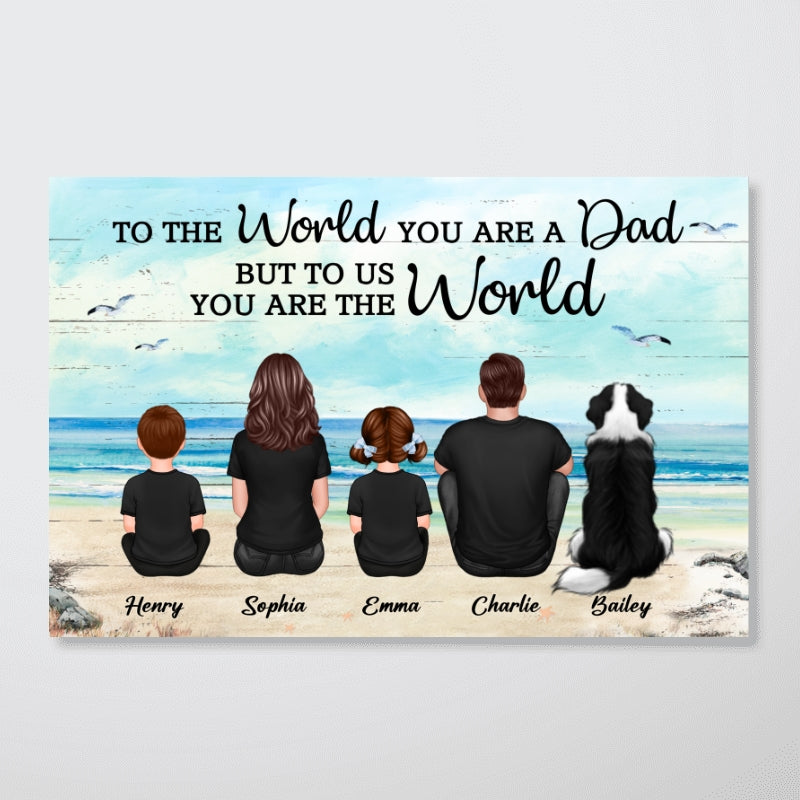 Custom Family Retro Vintage Beach Landscape Poster, Gift For Husband, Dad, Grandpa