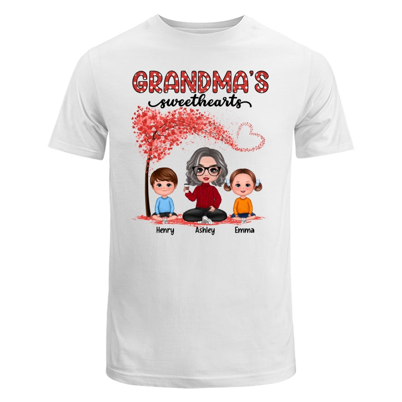 Grandma Sweethearts Grandkids Tree Personalized Shirt