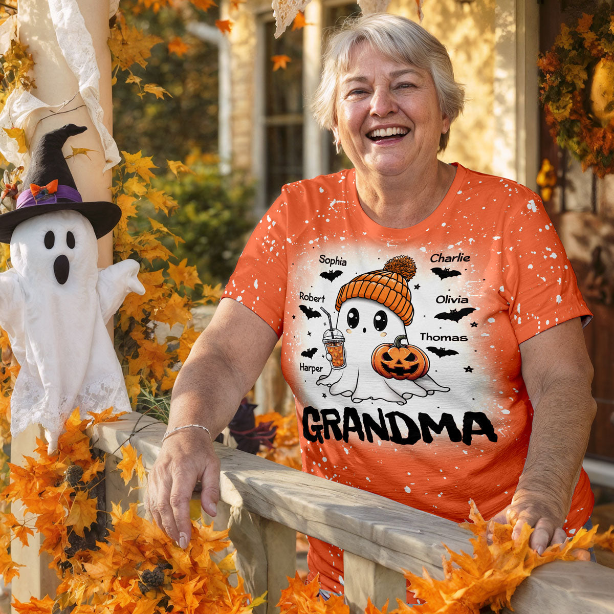 Boo Grandma Fall Season Halloween Personalized 3D Shirt