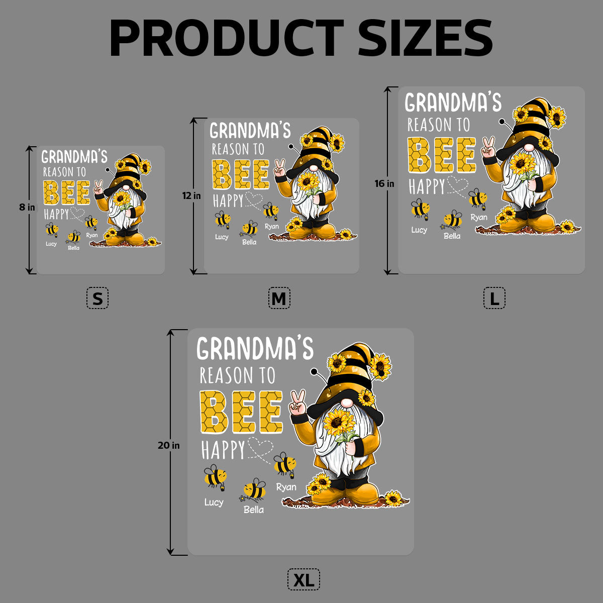 Gnome Grandma‘s Reason To Bee Happy Personalized Decal