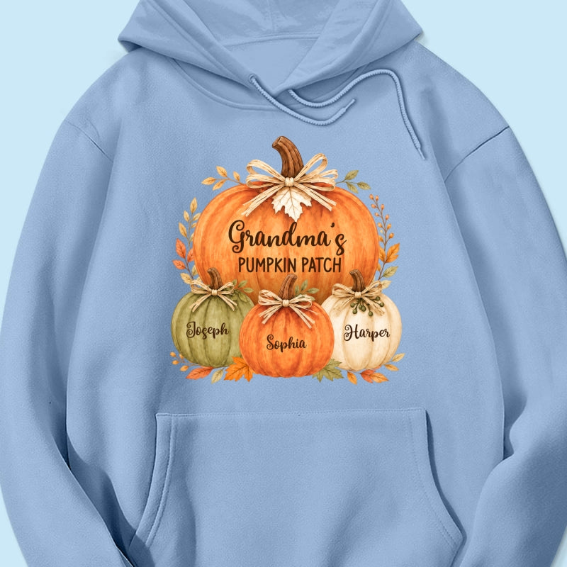 Grandma & Grandpa's Pumpkin Patch Watercolor - Personalized Shirt - Fall Season Gift For Grandparents