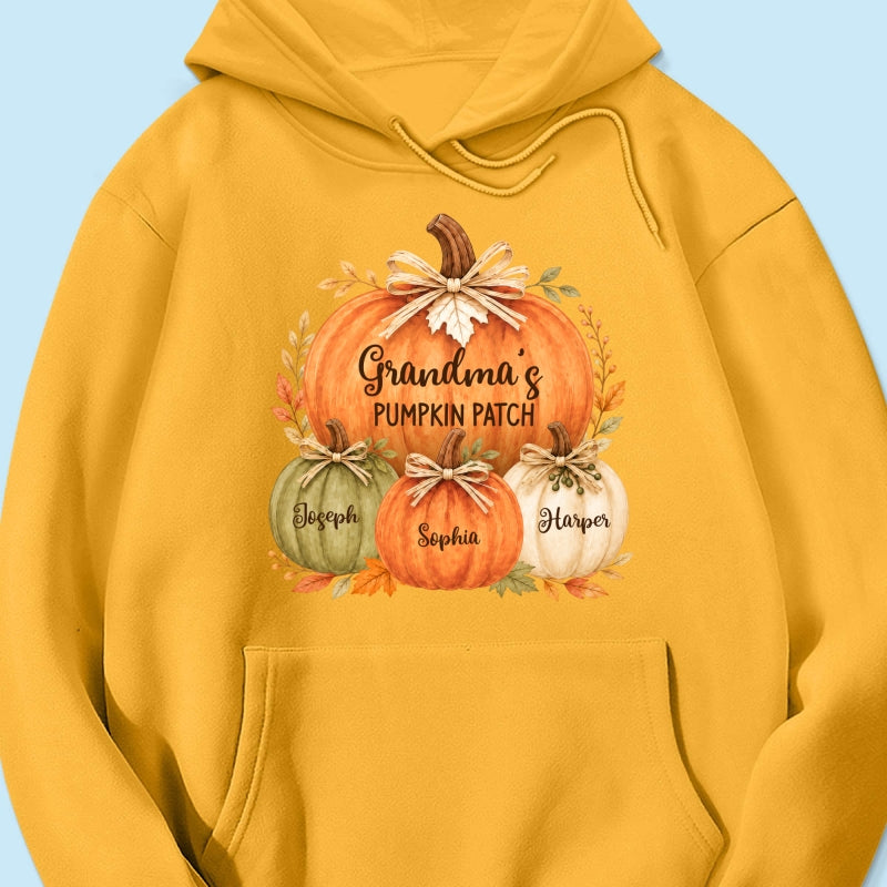 Grandma & Grandpa's Pumpkin Patch Watercolor - Personalized Shirt - Fall Season Gift For Grandparents