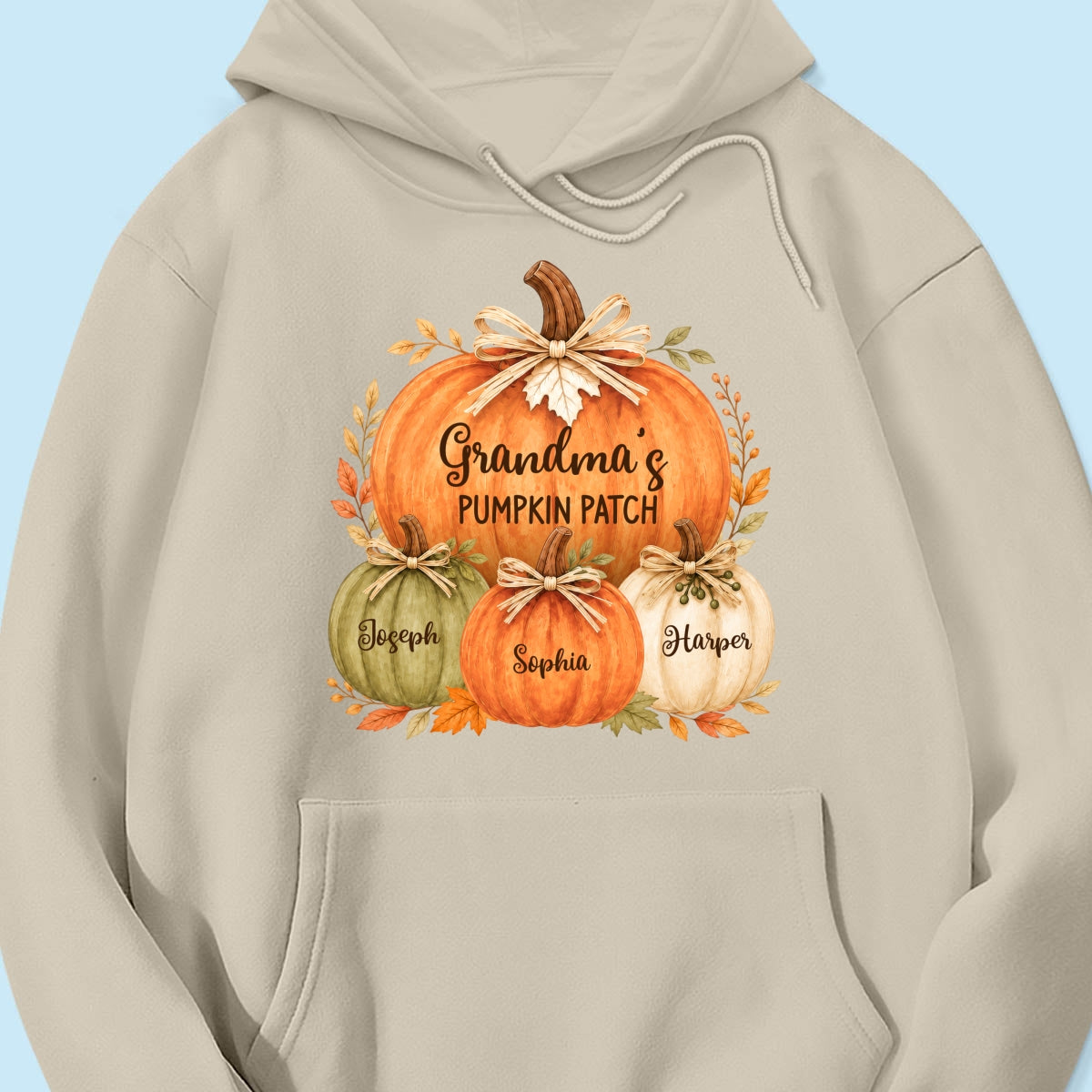 Grandma & Grandpa's Pumpkin Patch Watercolor - Personalized Shirt - Fall Season Gift For Grandparents