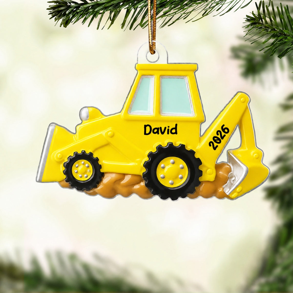 Christmas Truck for Kids Boys Girls, Personalized 3D Effect Acrylic Ornament, Gift for Son, Daughter, Grandson, Granddaughter