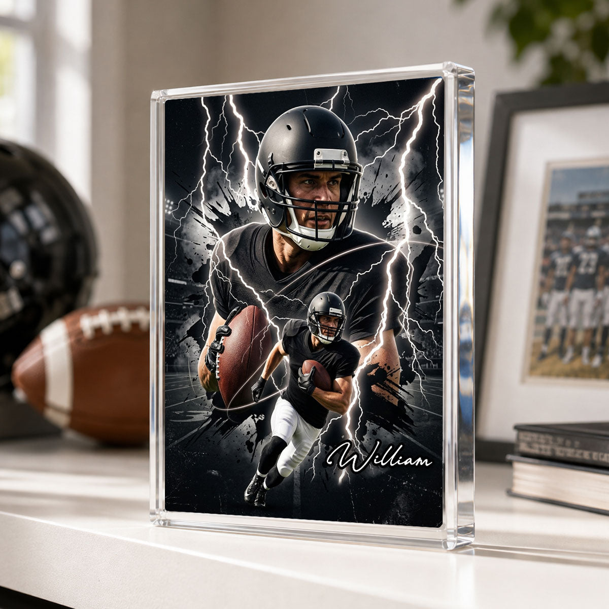 Trending Bootleg Sport Photos Insert - Personalized Acrylic Block Plaque - Gift For Boy, Girl