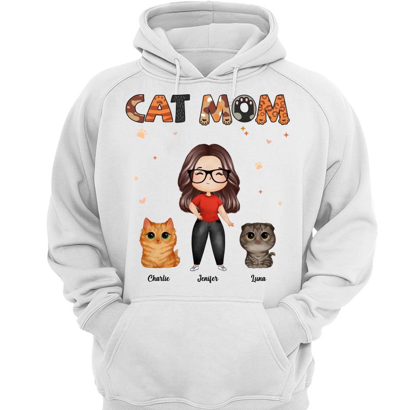 Watercolor Woman And Watercolor Cute Cats Cat Mom Pattern Personalized Shirt
