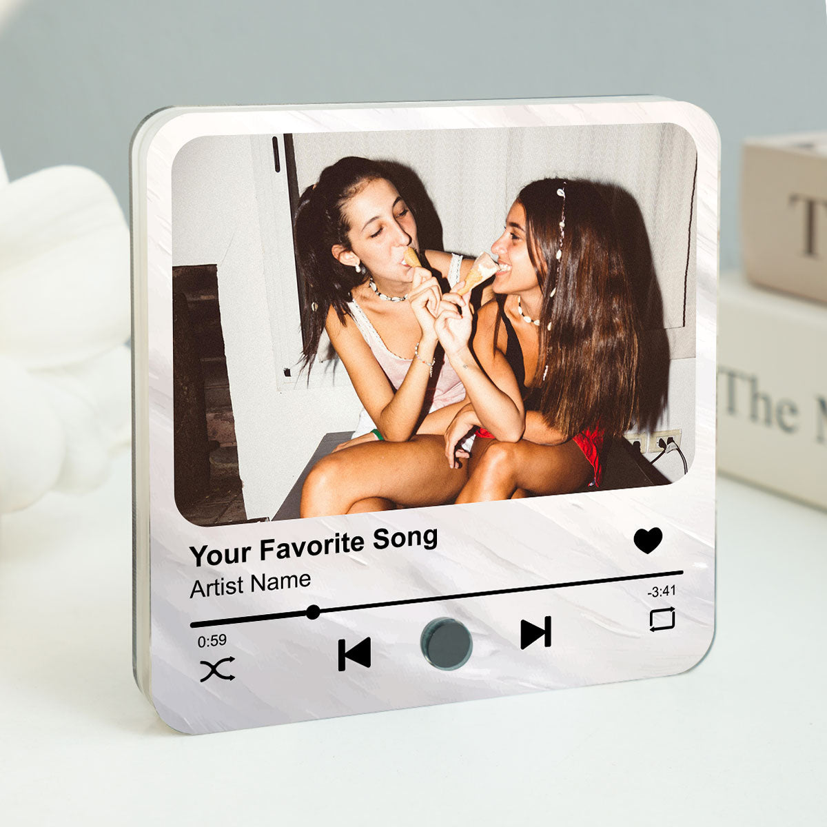 Best Friends Besties Custom Photo Friendship Song Personalized Music Fridge Magnet