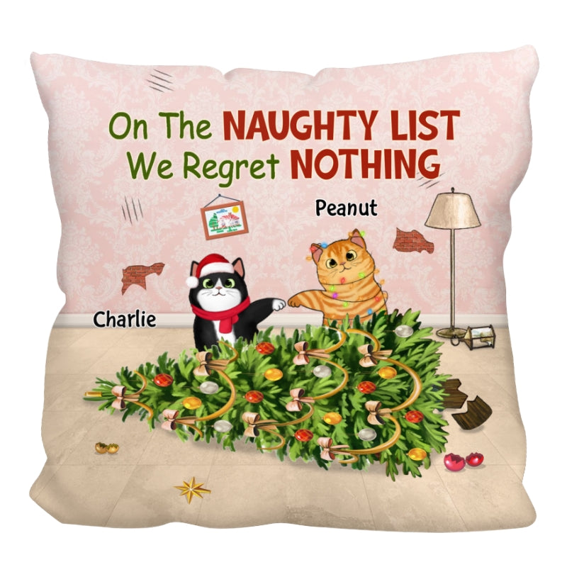 Naughty Cat Knocked Over Christmas Tree Personalized Pillow (Insert Included)