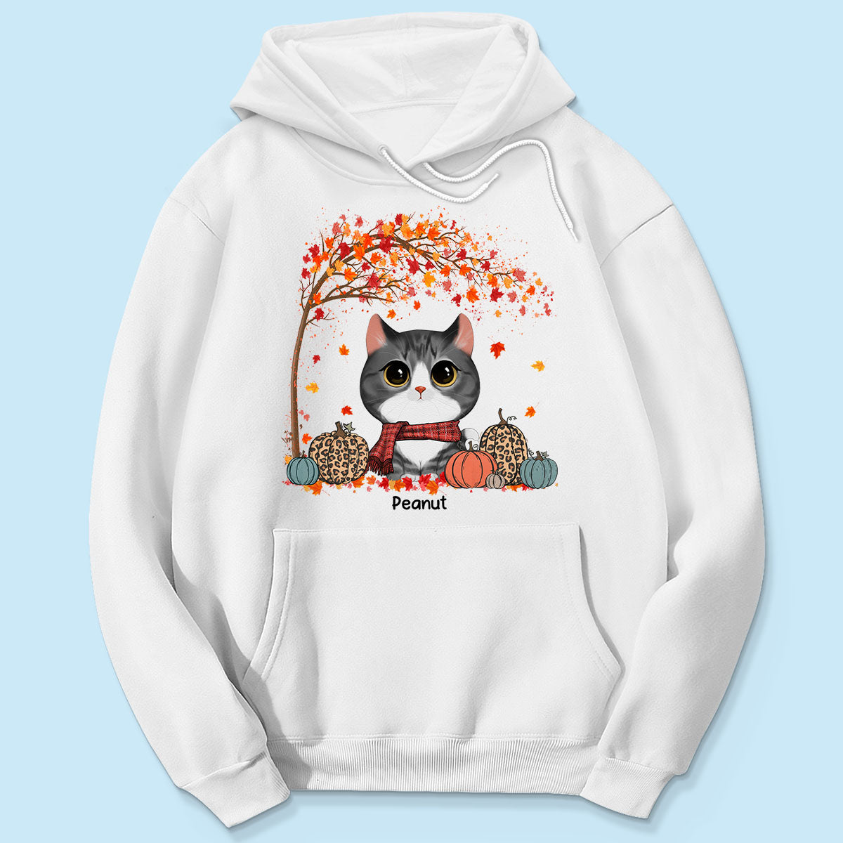 Fall Season Watercolor Cute Cats Under Tree Personalized Shirt