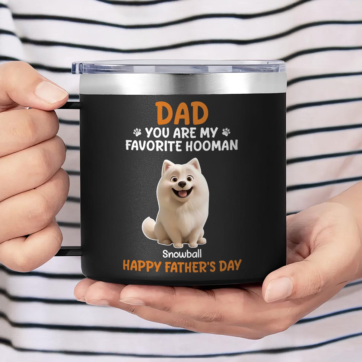 Cartoon Funny Dogs You Are My Favorite Hooman Personalized Stainless Steel Tumbler, Funny Father's Day Gift For Dog Dad