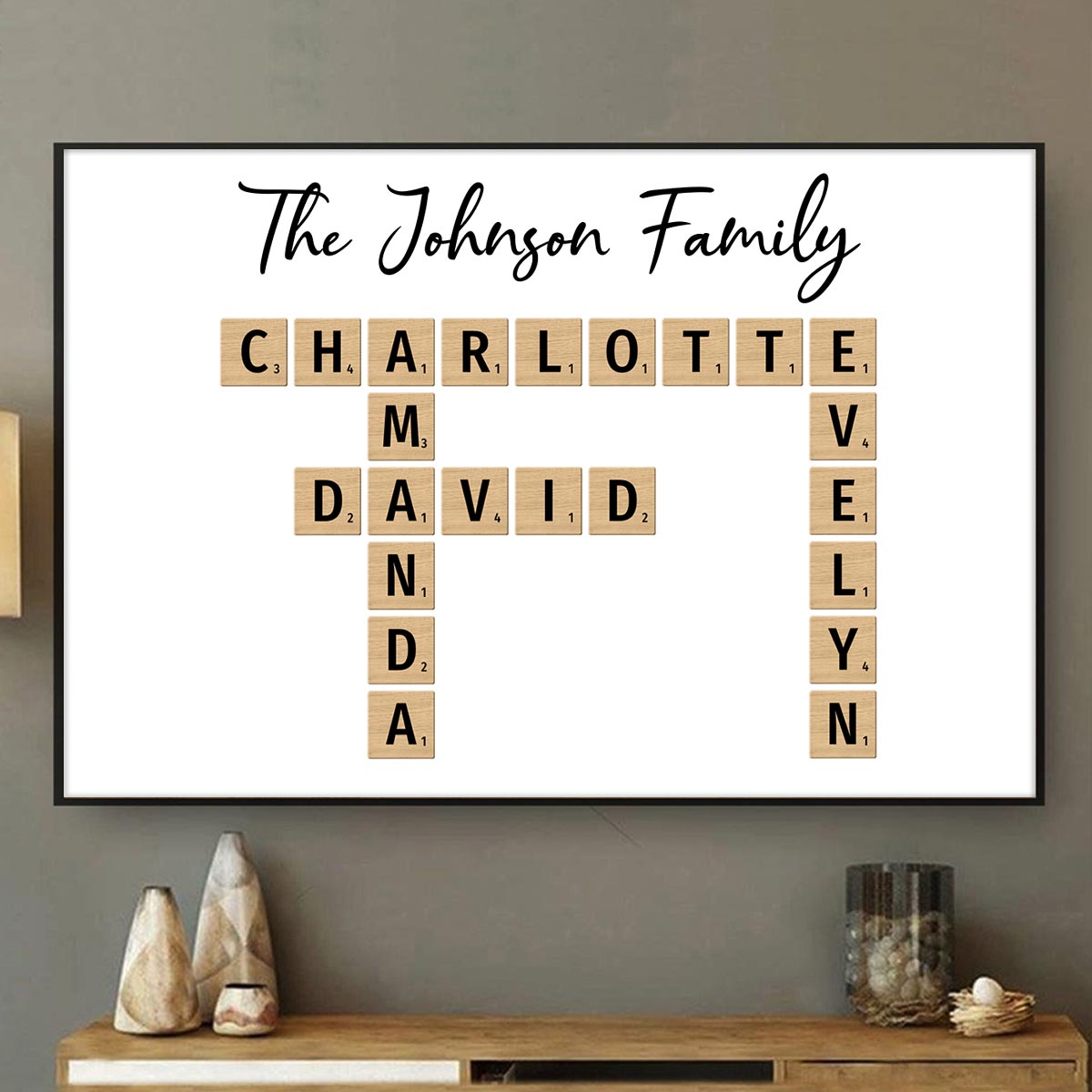 Family Crossword Puzzle Art Created In A Moment, Treasured Forever - Personalized Poster