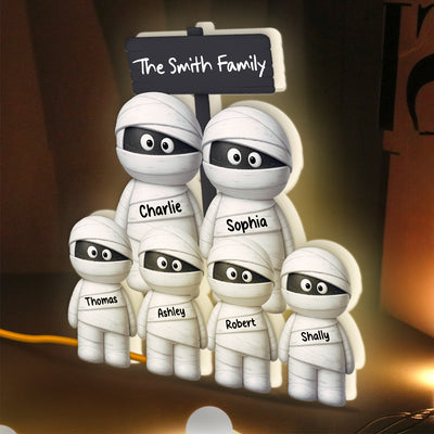 Halloween Cute Funny Mummy Family Personalized LED Light Box, Halloween Home Decoration
