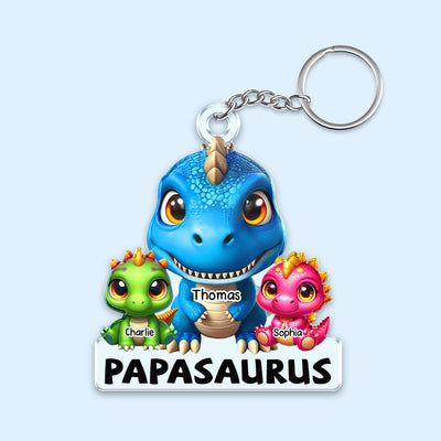 Grandpasaurus Daddysaurus And Kids Personalized Acrylic Keychain