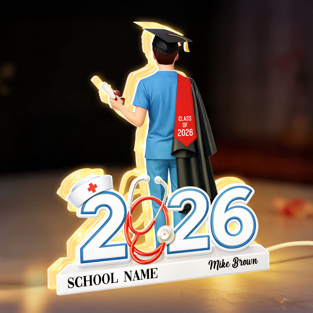 Graduation Gift Nurse Senior - Personalized Light Box - Graduation Gift For Seniors, Daughter, Son, Grandkids