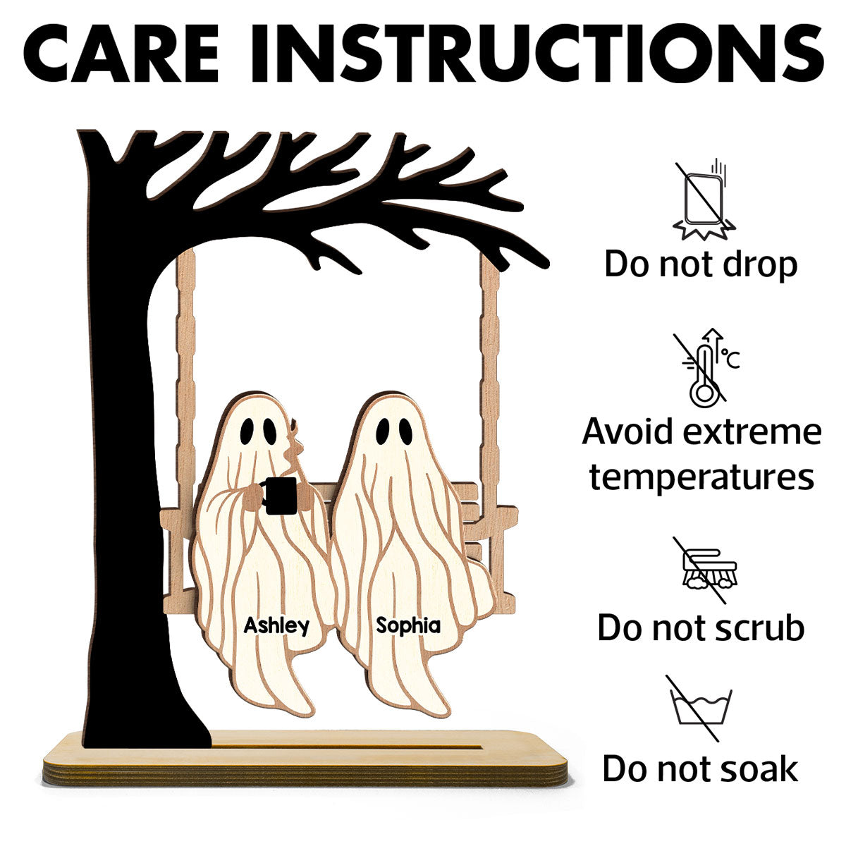 Ghost Friends We're Friends Until We Die Personalized Standing Wooden Plaque