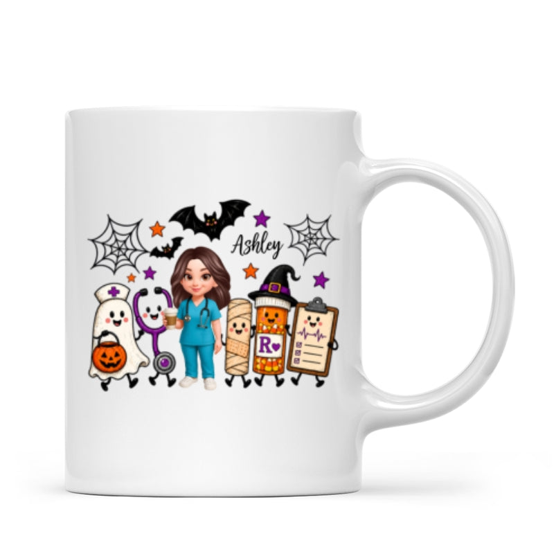 Halloween Cute Nurse Things - Personalized Mug - Halloween Mug For Nurse
