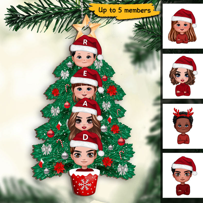 Stackle Christmas Tree Doll Family Personalized Wooden Ornament