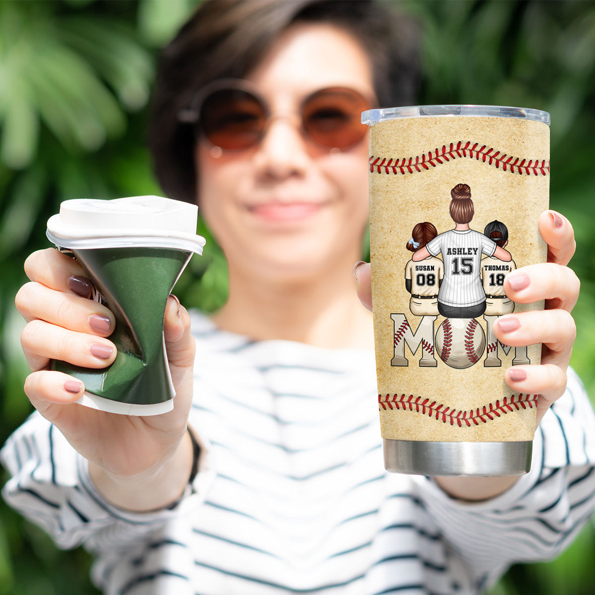 Baseball, Softball Mom And Kids Personalized Tumbler, Gift for Mom, Gift for Wife