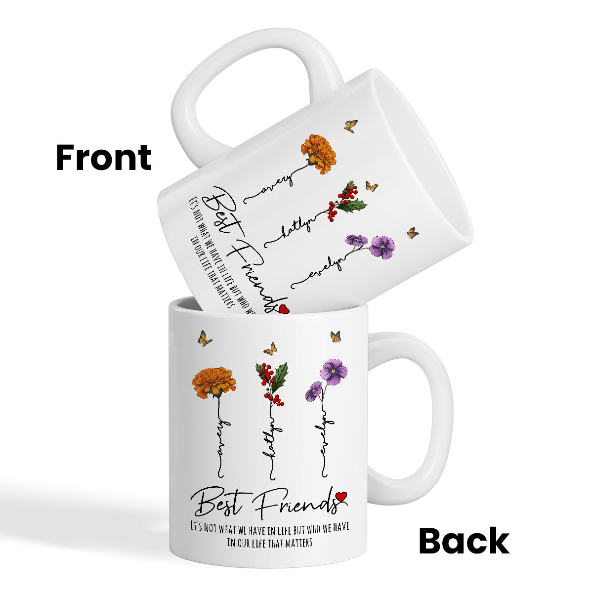 Who We Have In Our Life That Matters Birth Month Flowers Personalized Mug, Gift For Besties, Sisters