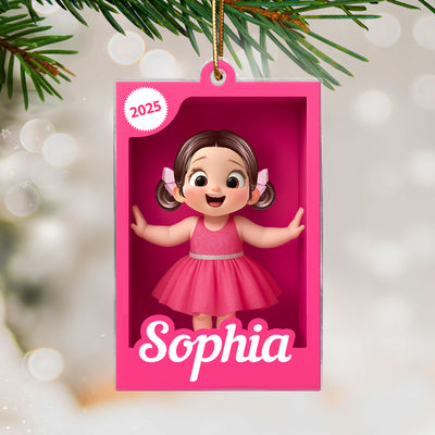 Personalized Kid In Toy Box 3D Acrylic Ornament, Christmas Gift For Kids, Grandkids