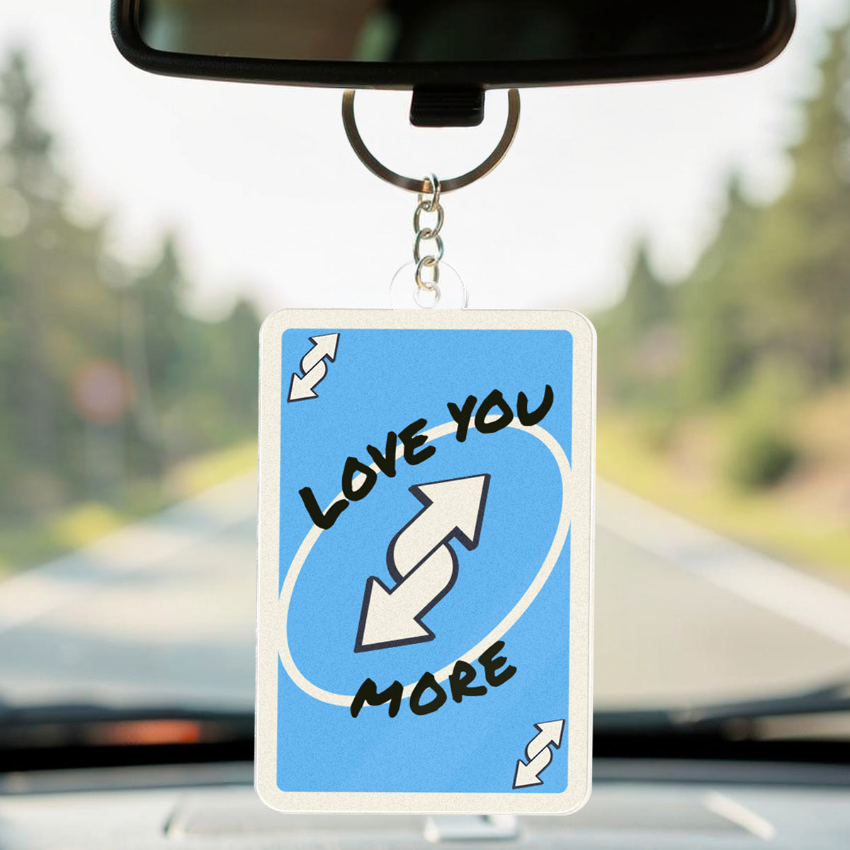Love You More Game Card Style Doll Cartoon Couple - Personalized Acrylic Keychain - Valentine's Day Gift, Anniversary Gift For Him, For Her