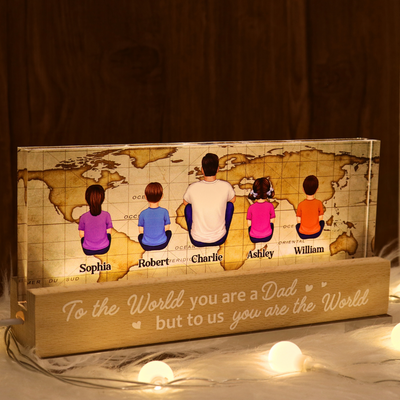 Dad You Are The World Personalized LED Night Light, Gift For Father‘s Day
