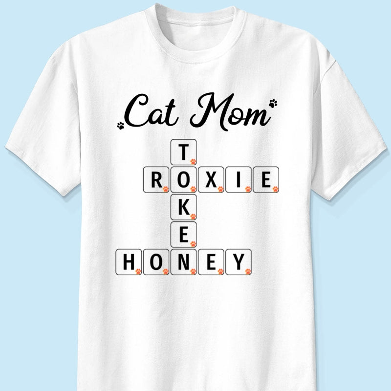 Cat Mom Dog Mom Fur Mama Unique Crossword Puzzle Personalized Shirt