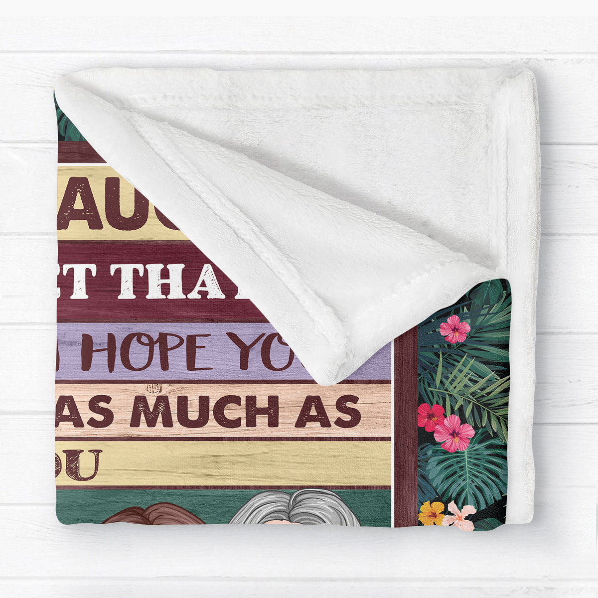 Grandma & Grandkid Hugging Gift For Teenage Adult Granddaughter Grandson Grandchildren Personalized Fleece Blanket