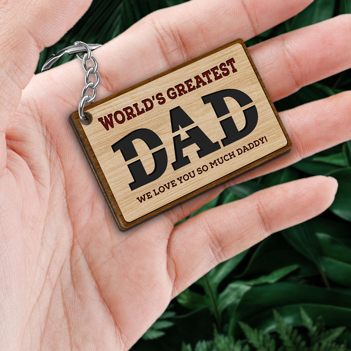 World‘s Greatest Dad Doll Family Personalized Wooden Keychain