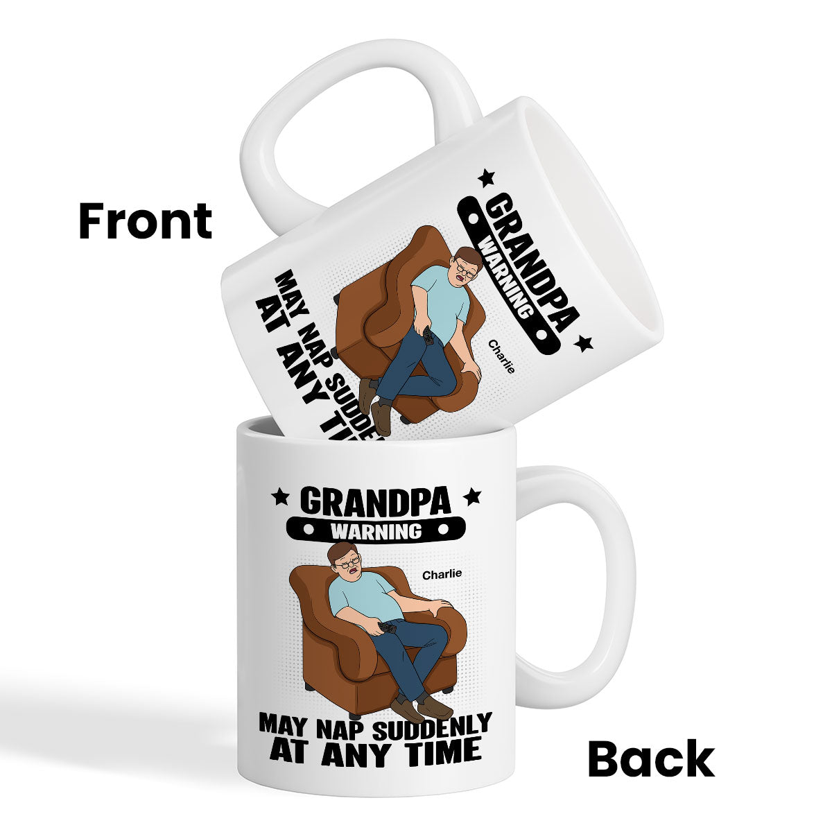Grandpa Warning May Nap Suddenly At Any Time Funny Father‘s Day Gift Personalized Mug