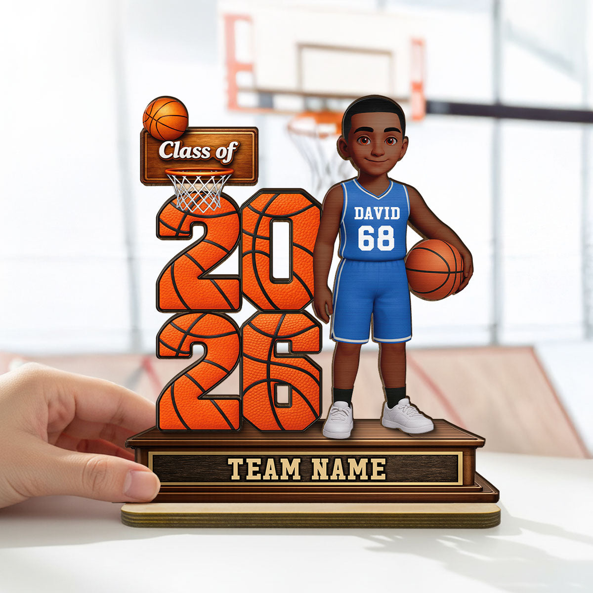 Basketball Senior Class Of 2026 2027 - Personalized 2-Layered Wooden Plaque - Graduation Gift For Son, Daughter