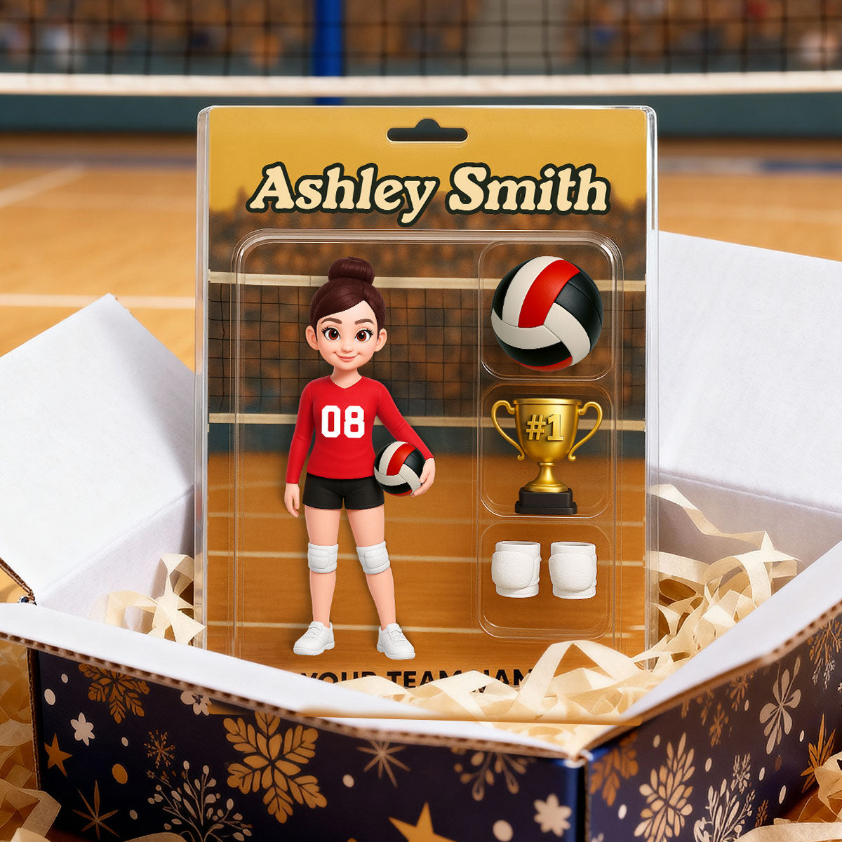 3D Effect Volleyball Player Custom Figure Style - Personalized Acrylic Block Plaque - Unique Christmas Gift For Volleyball Players, Granddaughter, Daughter