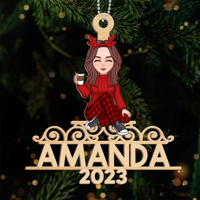 Custom Character And Name Gift For Family Member Personalized Wooden Ornament